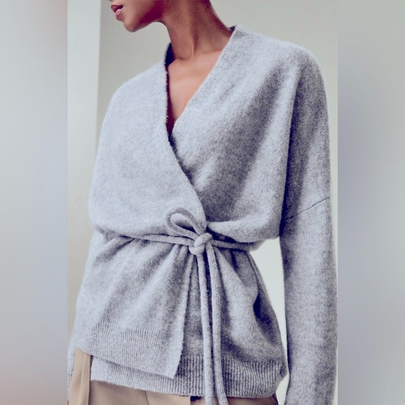 7 For All Mankind Cashmere Robe Cardigan, Gray, Extra Small - Picture 1 of 14